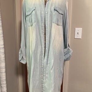 Ali Miles Sky Blue Shirt Dress size L